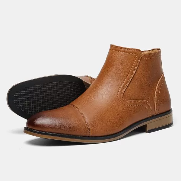Men's Boots: Plus Size Men's Chelsea Boots Inside Zipper Leather Boots